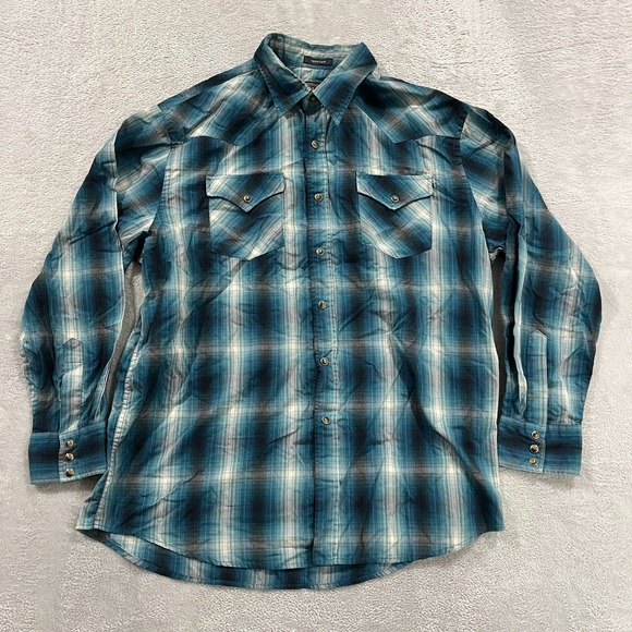 Pendleton Frontier Shirt Mens XL Long Sleeve Pearl Snap VTG Western Retro Cowboy